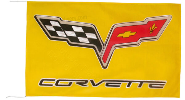 Flag  Chevrolet Corvette C6 Landscape Yellow Flag / Banner 5 X 3 Ft (150 x 90 cm) Automotive Flags and Banners