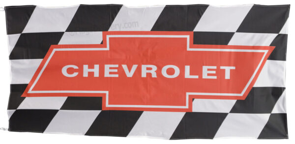 Flag  Chevrolet Landscape Red Logo Checkered Flag / Banner 5 X 3 Ft (150 x 90 cm) Automotive Flags and Banners