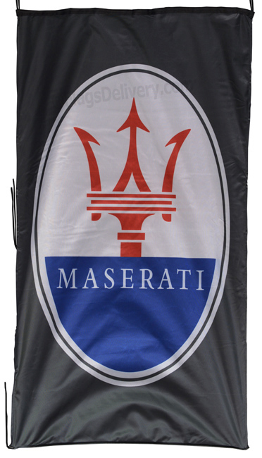 Flag  Maserati Vertical Black Flag / Banner 5 X 3 Ft (150 x 90 cm) Automotive Flags and Banners
