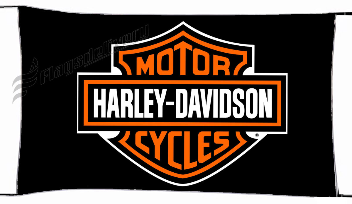 Harley Davidson 3x10 Foot Large Banner Flag - USA Road Street Design For Man Cave Garage