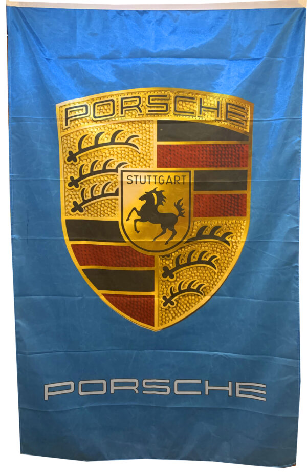 Flag  Porsche Landscape Cyan Flag / Banner 5 X 3 Ft (150 x 90 cm) Automotive Flags and Banners
