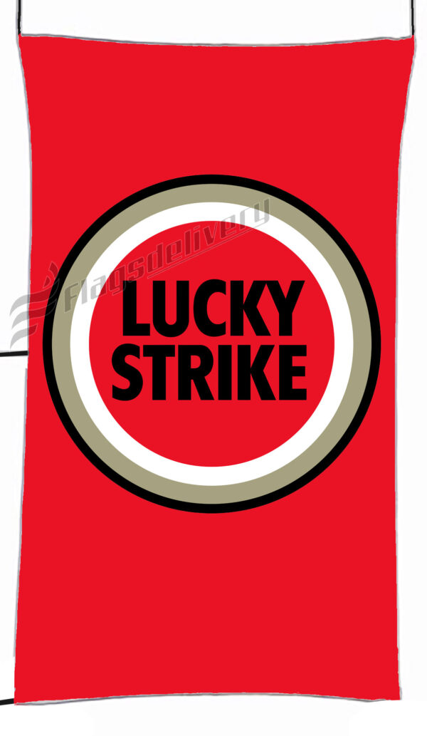 Flag  Lucky Strike Red Vertical Flag / Banner 5 X 3 Ft (150 X 90 Cm) Advertising Flags