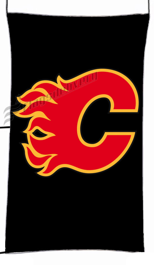 Flag  Calgary Flames Vertical Flag / Banner 5 X 3 Ft (150 X 90 Cm) Hockey Flags