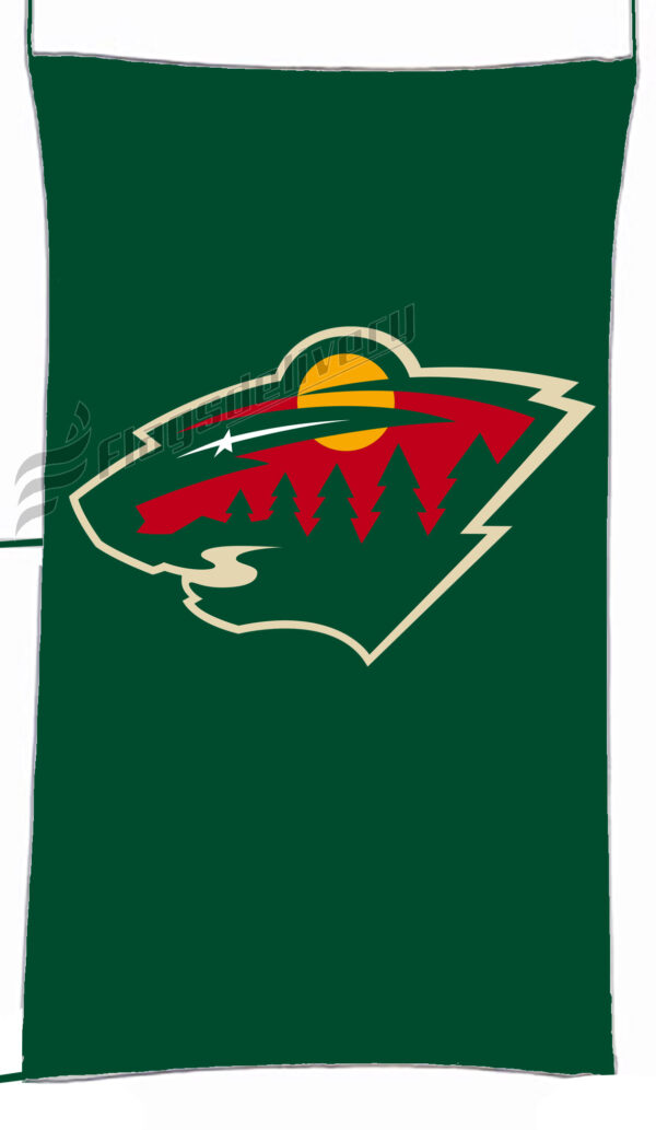 Flag  Minnesota Wild Green Vertical Flag / Banner 5 X 3 Ft (150 X 90 Cm) Hockey Flags