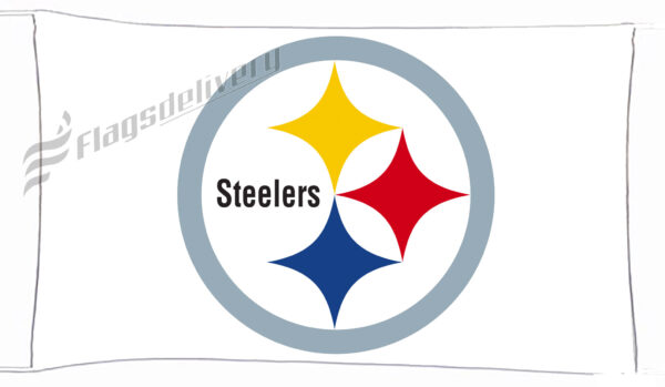 Flag  Pittsburgh Steelers White Landscape Flag / Banner 5 X 3 Ft (150 X 90 Cm) NFL Flags