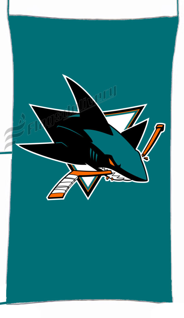 Flag  San Jose Sharks Aqua Vertical Flag / Banner 5 X 3 Ft (150 X 90 Cm) Hockey Flags