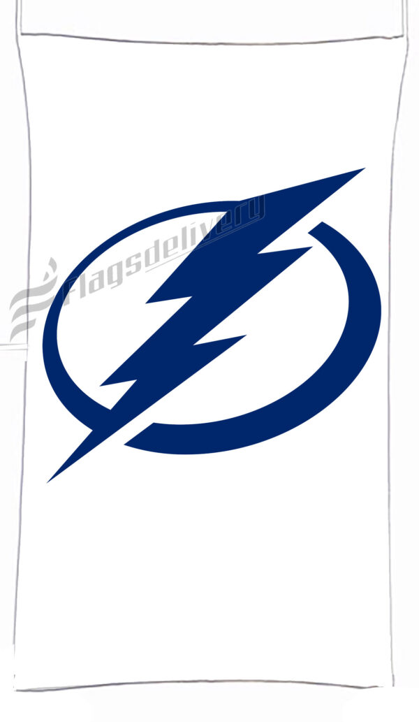 Flag  Tampa Bay Lightning White Vertical Flag / Banner 5 X 3 Ft (150 X 90 Cm) Hockey Flags