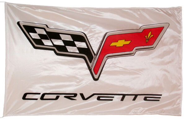 Flag  Chevrolet Corvette C5 Landscape White Flag / Banner 5 X 3 Ft (150 x 90 cm) Automotive Flags and Banners