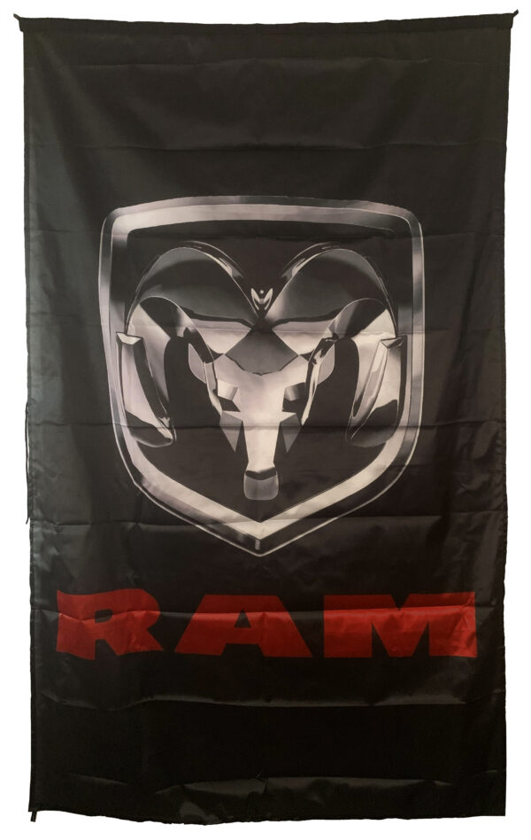 Flag  Dodge Ram 3D Vertical & Red Black Flag / Banner 5 X 3 Ft (150 x 90 cm) Automotive Flags and Banners