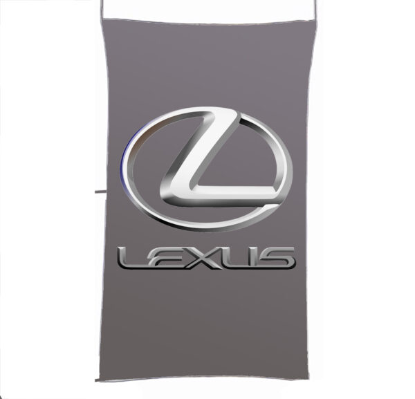 Flag  Lexus 3D Silver Vertical Flag / Banner 5 X 3 Ft (150 X 90 Cm) Automotive Flags and Banners