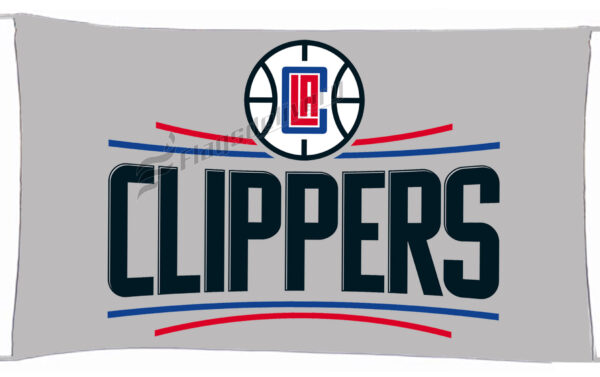 Flag  Los Angeles Clippers Silver Landscape Flag / Banner 5 X 3 Ft (150 X 90 Cm) Basketball Flags