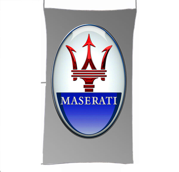 Flag  Maserati 3D Silver Vertical Flag / Banner 5 X 3 Ft (150 X 90 Cm) Automotive Flags and Banners