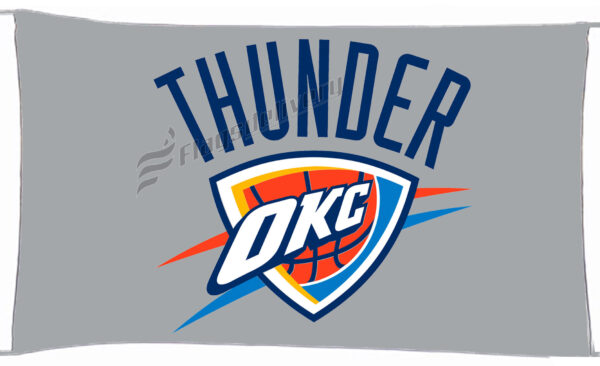Flag  Oklahoma City Thunders Silver Landscape Flag / Banner 5 X 3 Ft (150 X 90 Cm) Basketball Flags