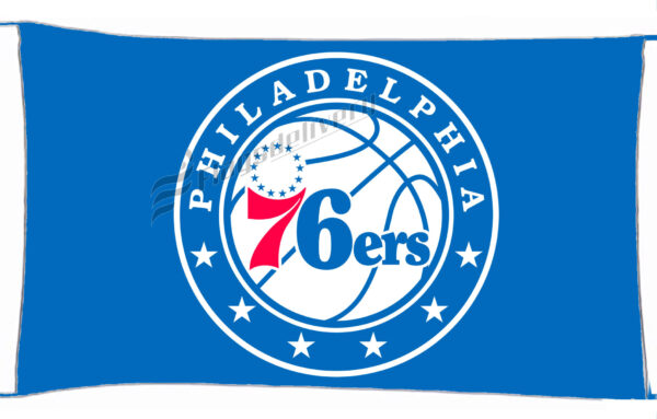 Flag  Philadelphia 76Ers Blue Landscape Flag / Banner 5 X 3 Ft (150 X 90 Cm) Basketball Flags
