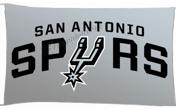 Flag  San Antonio Spurs Silver Landscape Flag / Banner 5 X 3 Ft (150 X 90 Cm) Basketball Flags