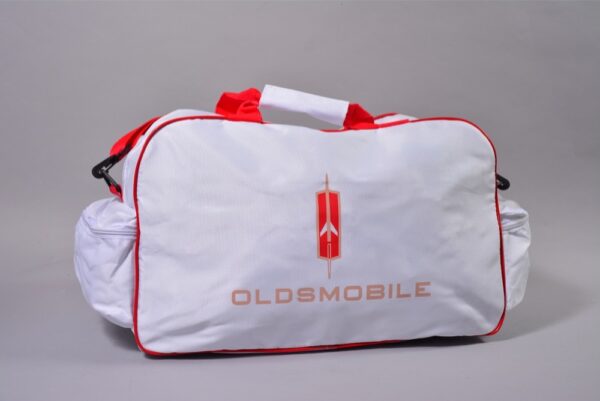 Flag  Oldsmobile White Travel / Sports Bag Travel / Sports Bags