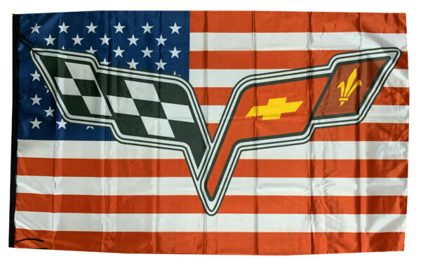 Flag  Chevrolet Corvette C6 USA US Flag Landscape Flag / Banner 5 X 3 Ft (150 x 90 cm) Automotive Flags and Banners