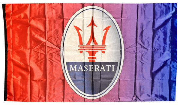 Flag  Maserati 3D Red Blue Landscape Flag / Banner 5 X 3 Ft (150 X 90 Cm) Automotive Flags and Banners