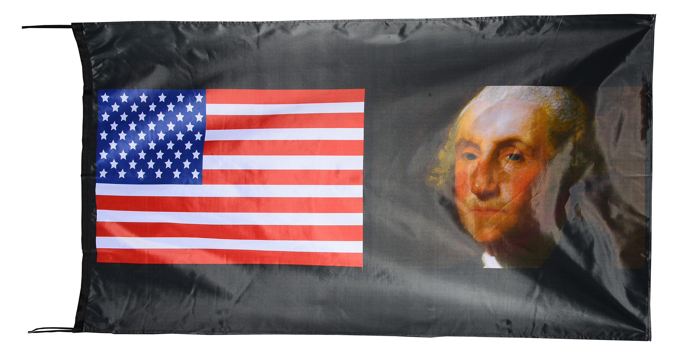 Flag  007 USA / US Country / United States Of America and President George Washington / American Patriotic / Pride Hybrid Weather-Resistant Polyester Outdoor Flag Landscape Banner / Vivid Colors / 3 X 5 FT (150 x 90cm) International Flags for Sale