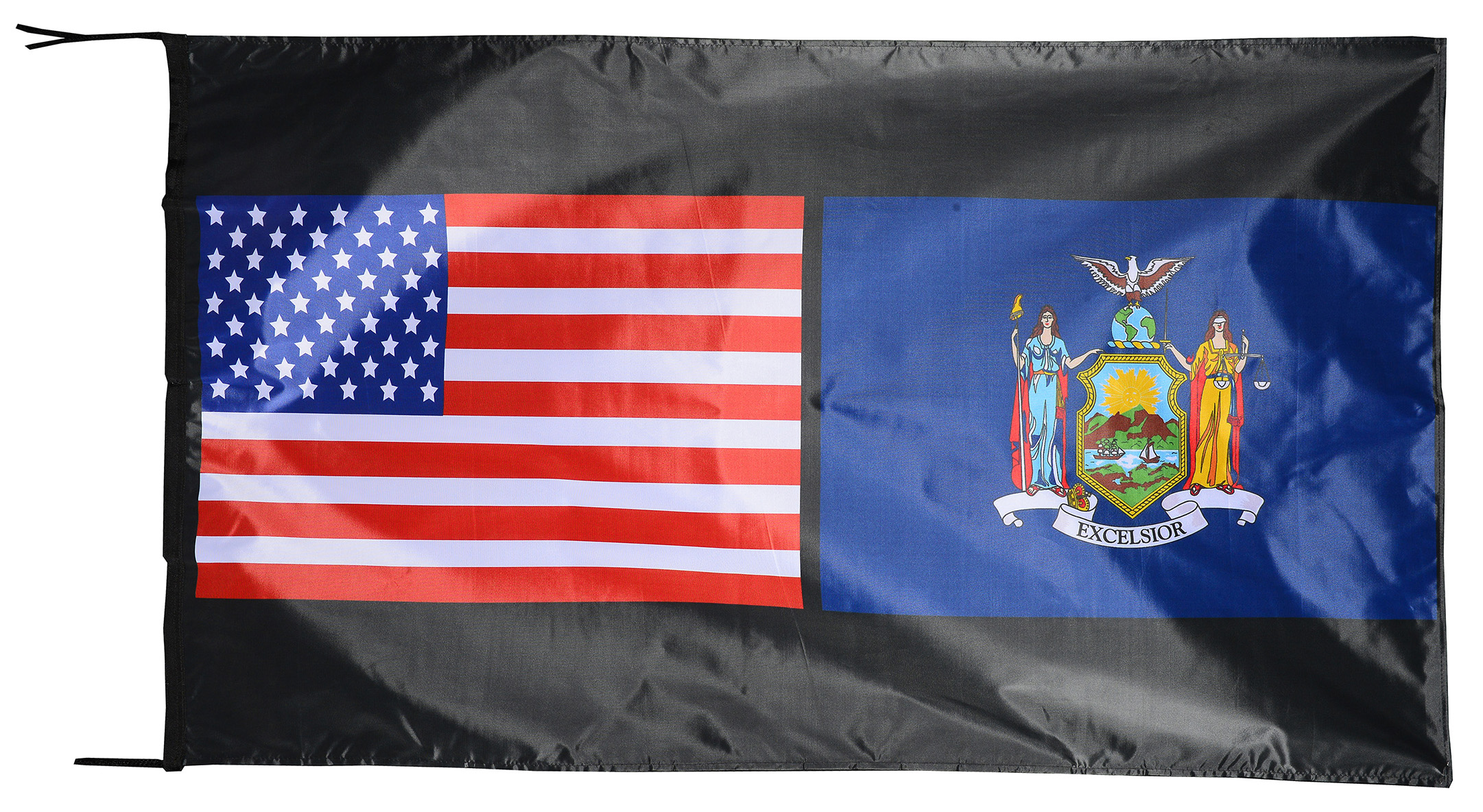 Flag  011 USA / US Country / United States Of America and New York State / American Patriotic / Pride Hybrid Weather-Resistant Polyester Outdoor Flag Landscape Banner / Vivid Colors / 3 X 5 FT (150 x 90cm) International Flags for Sale