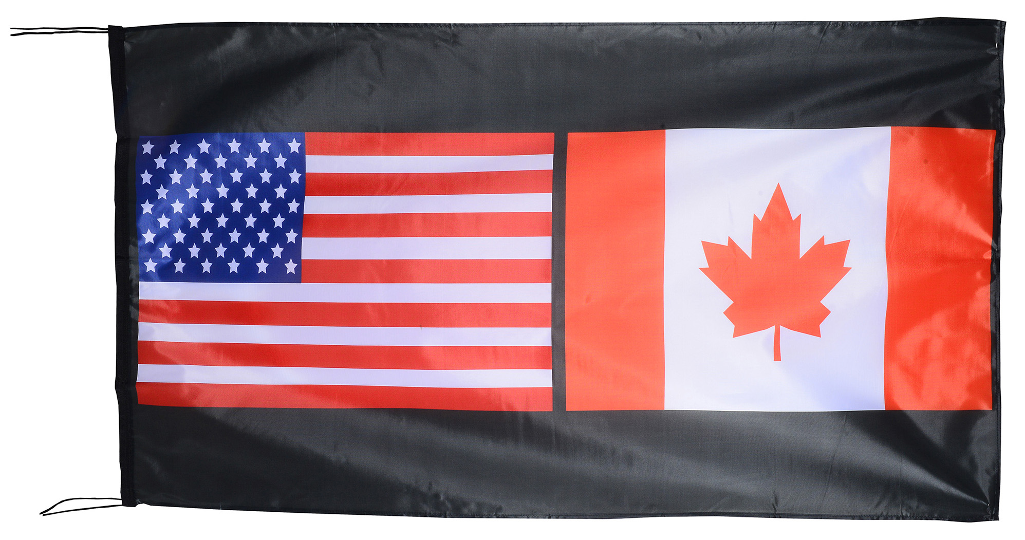 Flag  018 USA / US Country / United States Of America and Canada / American Canadian Patriotic / Pride Hybrid Weather-Resistant Polyester Outdoor Flag Landscape Banner / Vivid Colors / 3 X 5 FT (150 x 90cm) International Flags for Sale