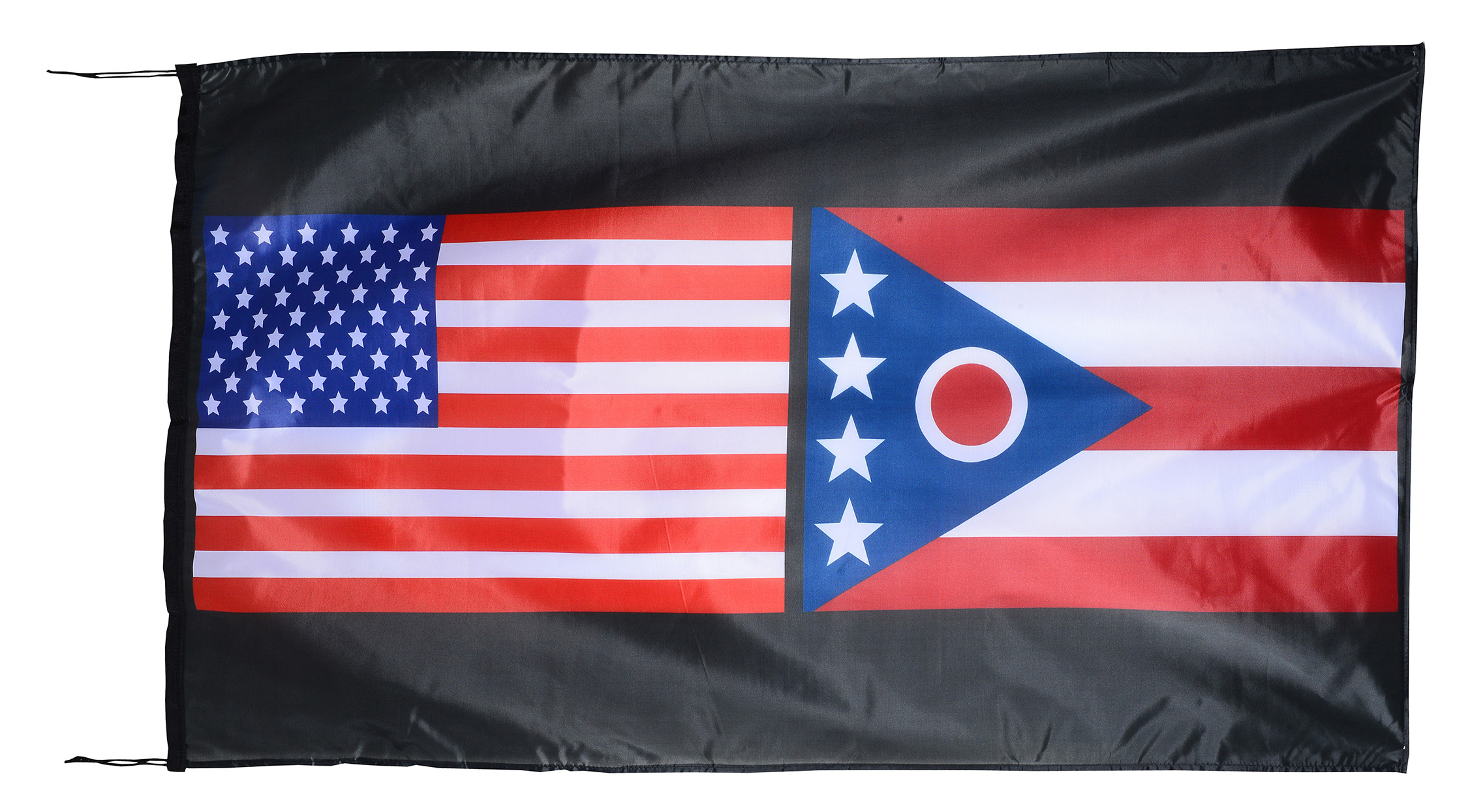 Flag  022 USA / US Country / United States Of America and Ohio State / American Patriotic / Pride Hybrid Weather-Resistant Polyester Outdoor Flag Landscape Banner / Vivid Colors / 3 X 5 FT (150 x 90cm) International Flags for Sale