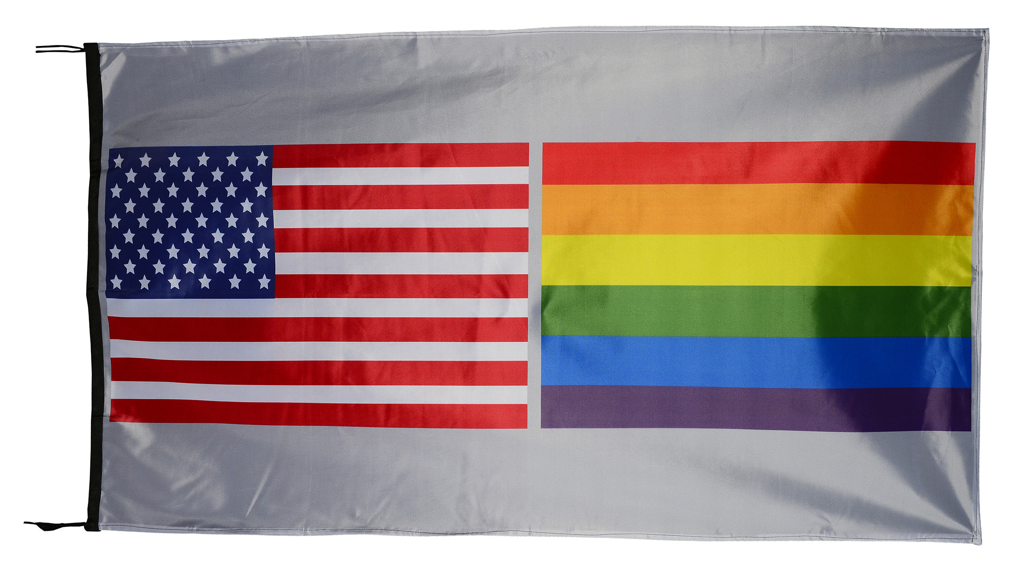 Flag  027 USA / US Country / United States Of America and LGBT Lesbian Gay Bisexual Trans / Patriotic / Pride Hybrid Weather-Resistant Polyester Outdoor Flag Landscape Banner / Vivid Colors / 3 X 5 FT (150 x 90cm) International Flags for Sale