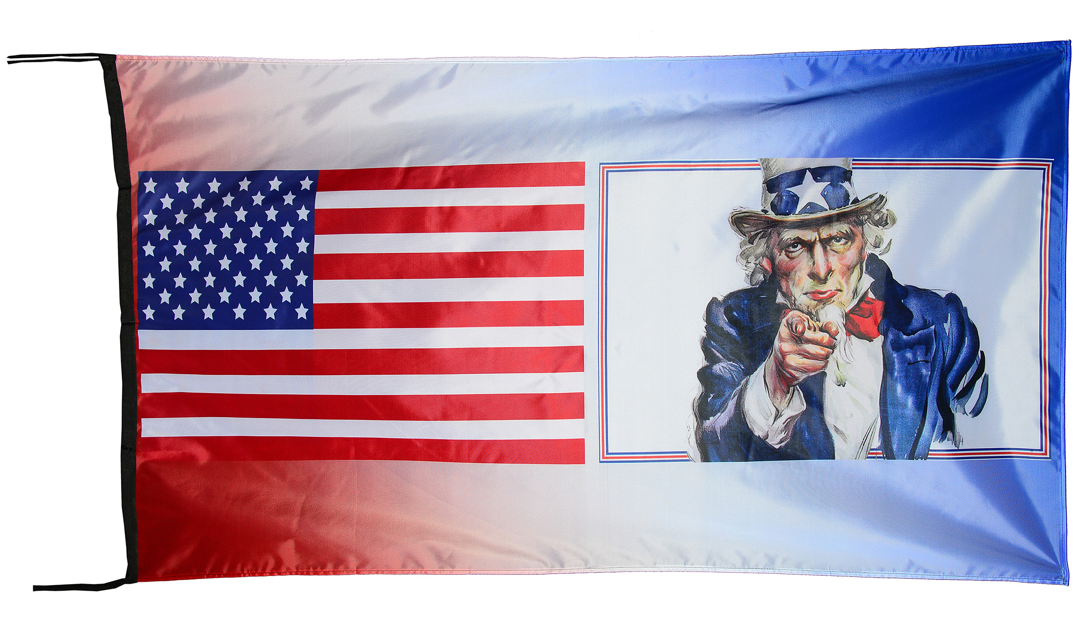 Flag  041 USA / US Country / United States Of America and Uncle Sam / Patriotic / Pride Hybrid Weather-Resistant Polyester Outdoor Flag Landscape Banner / Vivid Colors / 3 X 5 FT (150 x 90cm) International Flags for Sale