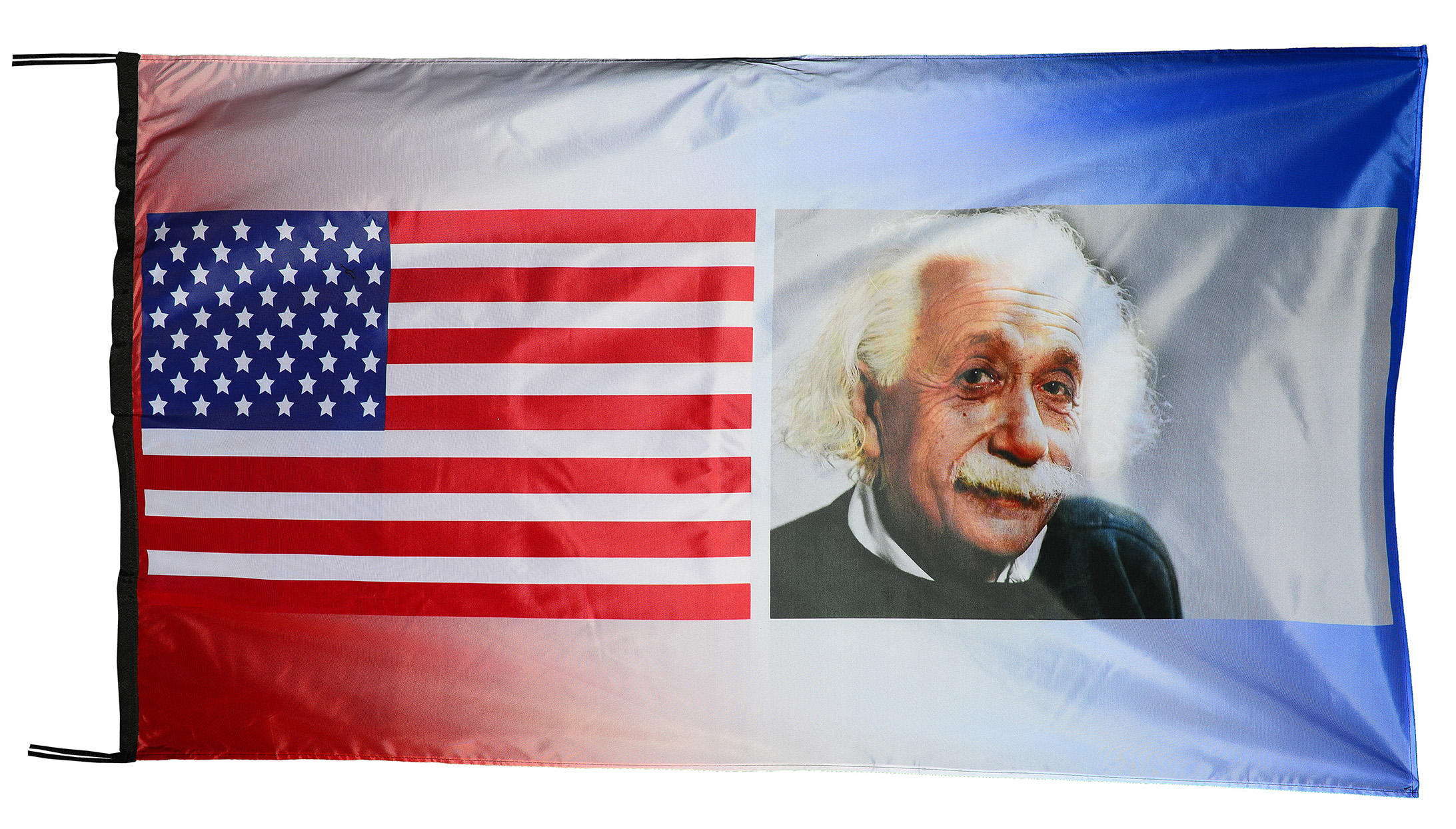 Flag  042 USA / US Country / United States Of America and Albert Einstein / Patriotic / Science / Maths / Nerds / Pride Hybrid Weather-Resistant Polyester Outdoor Flag Landscape Banner / Vivid Colors / 3 X 5 FT (150 x 90cm) International Flags for Sale
