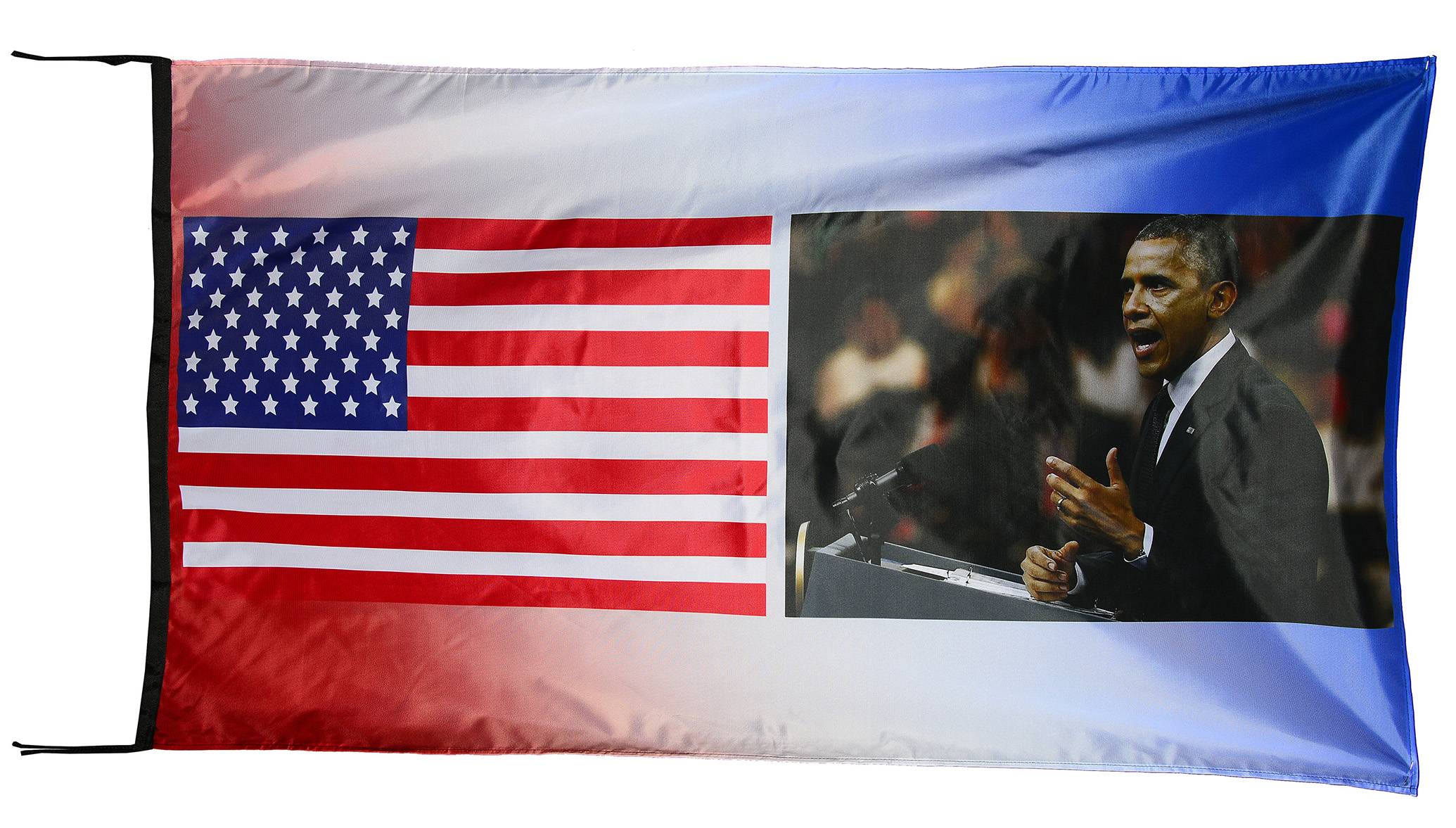 Flag  060 USA / US Country / United States Of America and Barack Obama / Patriotic / President / Pride Hybrid Weather-Resistant Polyester Outdoor Flag Landscape Banner / Vivid Colors / 3 X 5 FT (150 x 90cm) International Flags for Sale