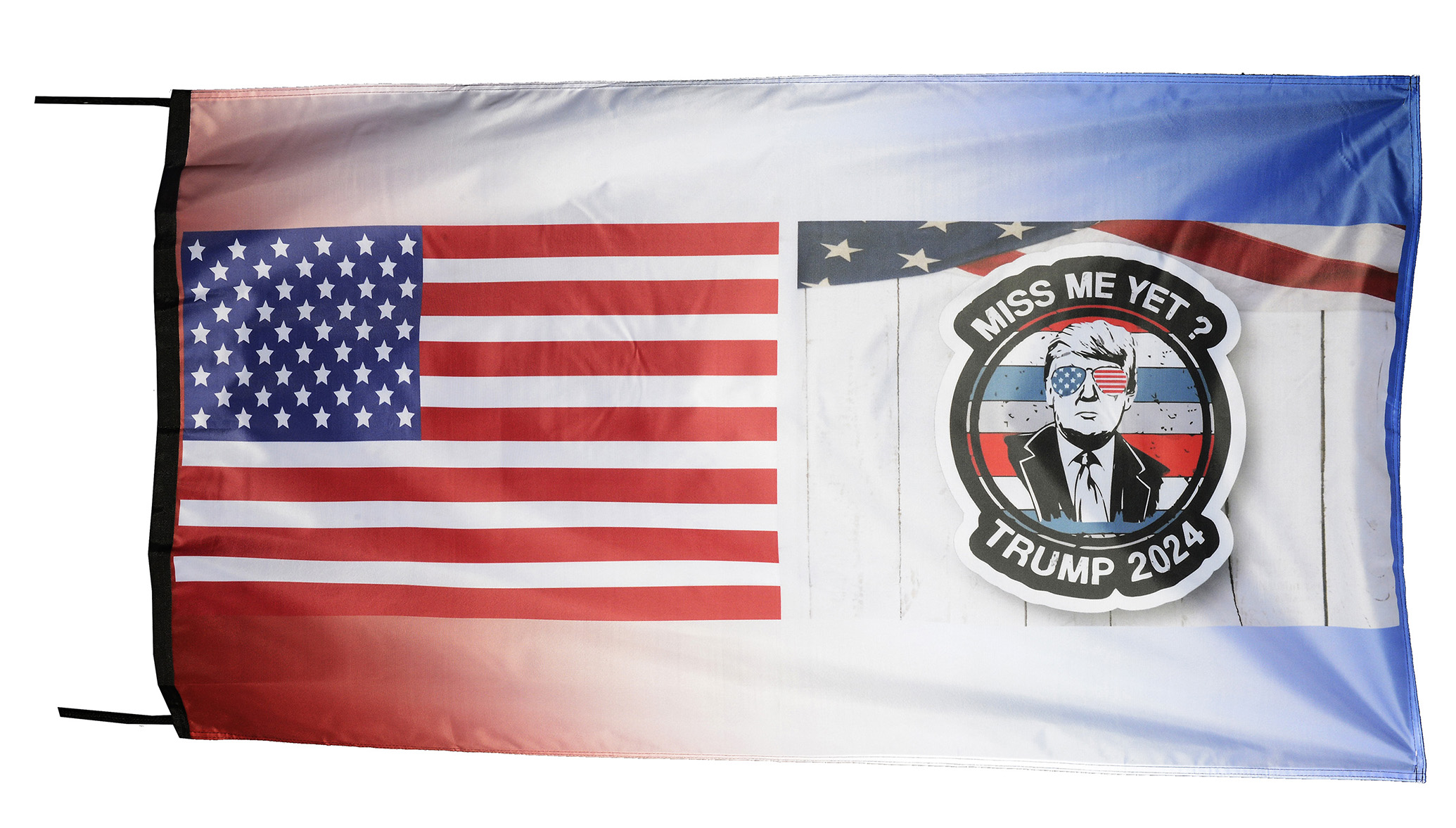 Flag  075 USA / US Country / United States Of America and Donald Trump For President 2024 / Presidential / Democrats / Republicans / Elections / Politics / Pride Hybrid Weather-Resistant Polyester Outdoor Flag Landscape Banner / Vivid Colors / 3 X 5 FT (150 x 90cm) International Flags for Sale