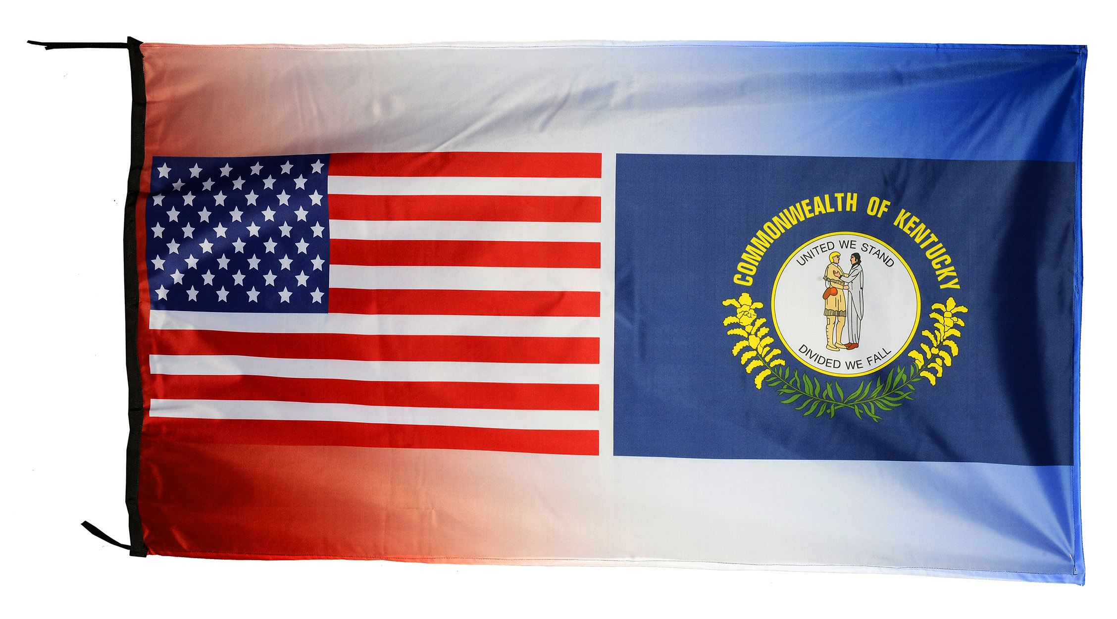 Flag  099 USA / US Country / United States Of America and Kentucky State / Patriotic / Pride Hybrid Weather-Resistant Polyester Outdoor Flag Landscape Banner / Vivid Colors / 3 X 5 FT (150 x 90cm) International Flags for Sale