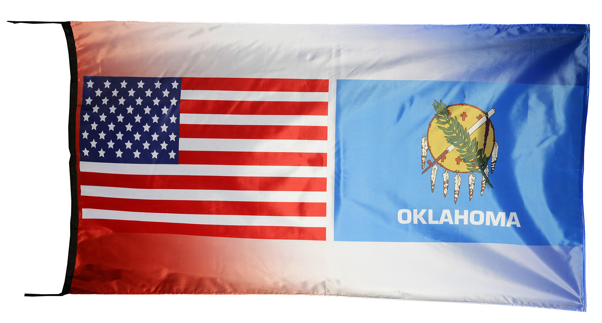 Flag  106 USA / US Country / United States Of America and Oklahoma State / Patriotic / Pride Hybrid Weather-Resistant Polyester Outdoor Flag Landscape Banner / Vivid Colors / 3 X 5 FT (150 x 90cm) International Flags for Sale