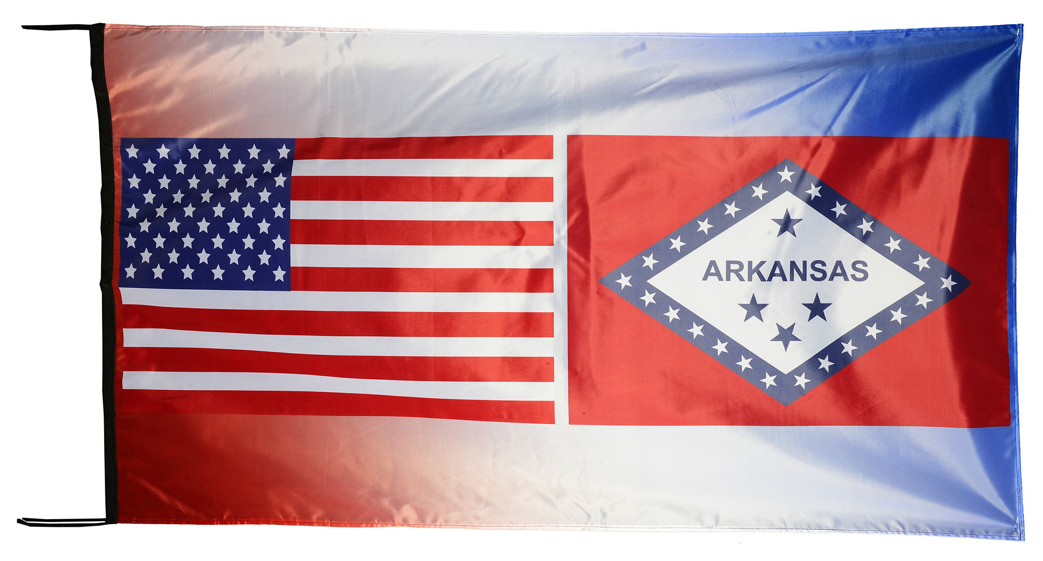 Flag  110 USA / US Country / United States Of America and Arkansas State / Patriotic / Pride Hybrid Weather-Resistant Polyester Outdoor Flag Landscape Banner / Vivid Colors / 3 X 5 FT (150 x 90cm) International Flags for Sale