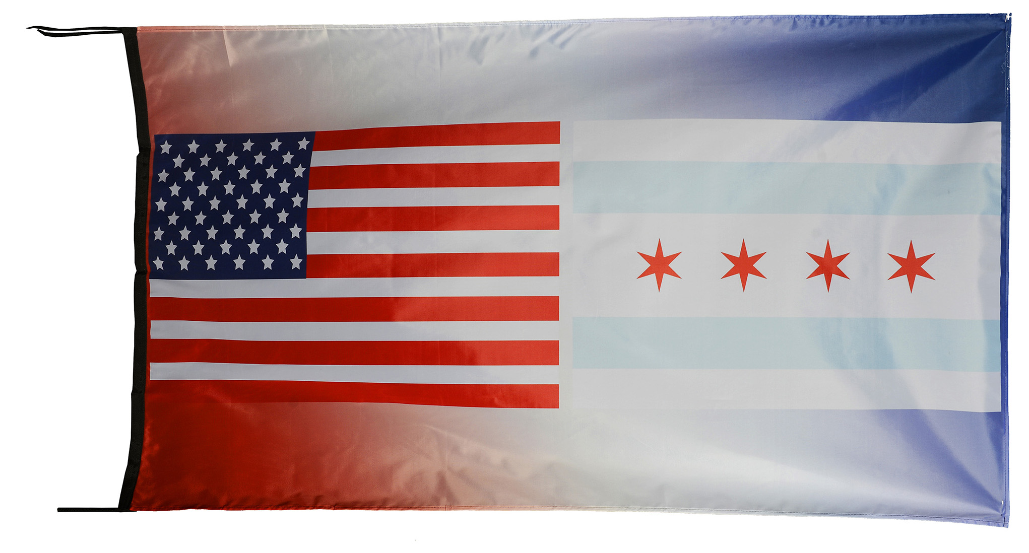 Flag  123 USA / US Country / United States Of America and Chicago City / Patriotic / Pride Hybrid Weather-Resistant Polyester Outdoor Flag Landscape Banner / Vivid Colors / 3 X 5 FT (150 x 90cm) International Flags for Sale
