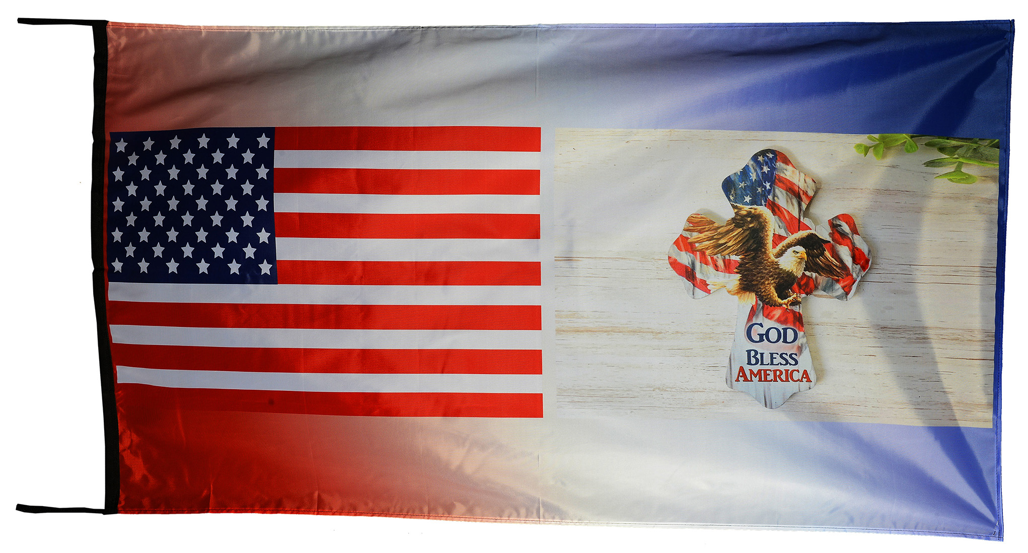 Flag  137 USA / US Country / United States Of America and God Bless America / Patriotic / Pride Hybrid Weather-Resistant Polyester Outdoor Flag Landscape Banner / Vivid Colors / 3 X 5 FT (150 x 90cm) International Flags for Sale