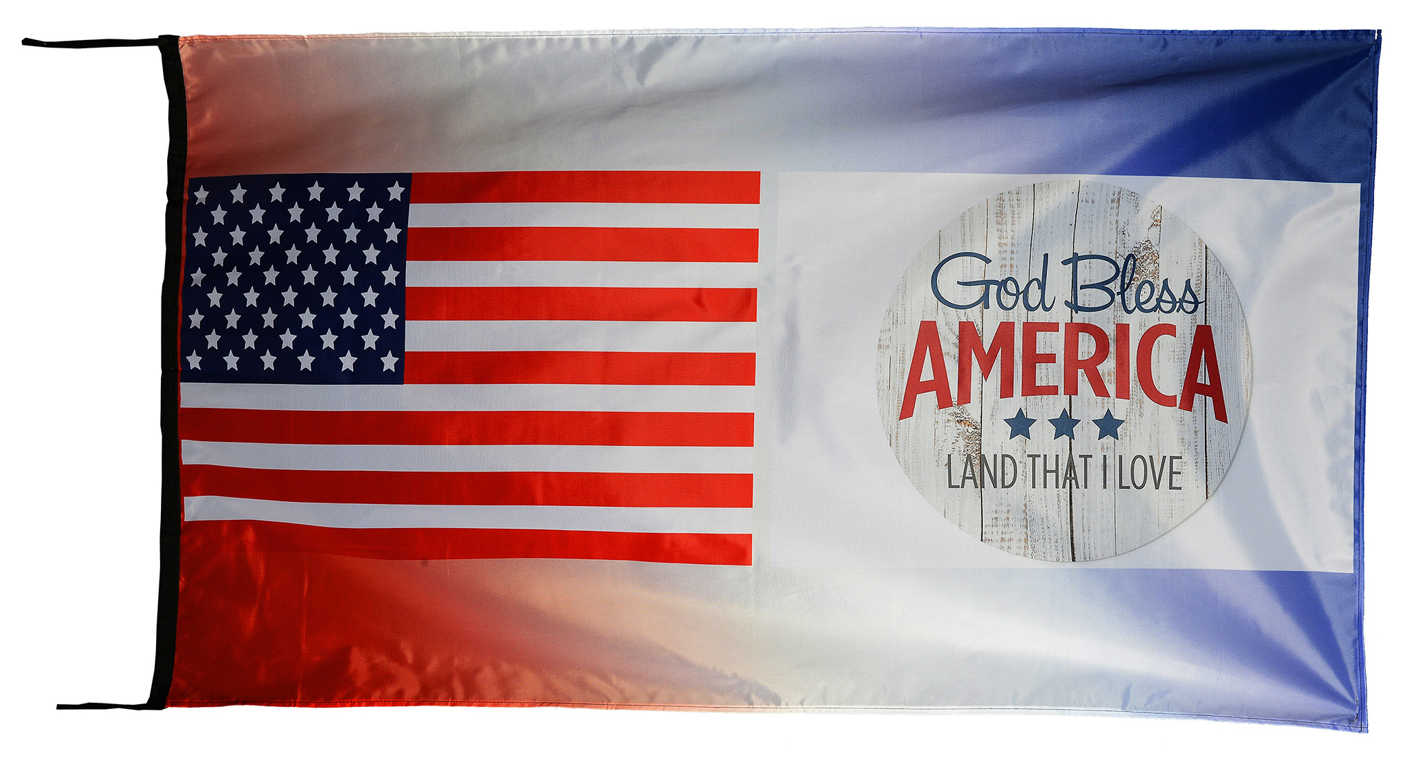 Flag  138 USA / US Country / United States Of America and God Bless America / Patriotic / Pride Hybrid Weather-Resistant Polyester Outdoor Flag Landscape Banner / Vivid Colors / 3 X 5 FT (150 x 90cm) International Flags for Sale