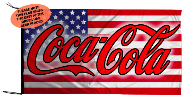 Flag  Coca Cola and USA Flag Landscape Flag / Banner (2) 5 X 3 Ft (150 x 90 cm) Gastronomy Flags