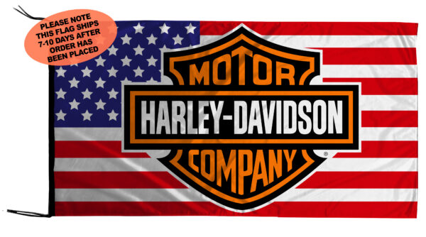 Flag  Harley Davidson Motor Company & USA Flag Landscape Flag / Banner 5 X 3 Ft (150 X 90 Cm) Harley Davidson