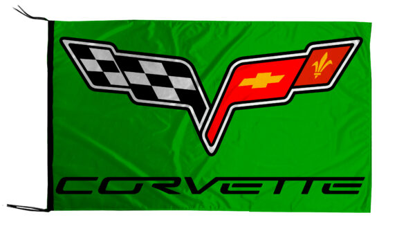 Flag  Chevrolet Corvette C7 Landscape Green Flag / Banner 5 X 3 Ft (150 x 90 cm) Automotive Flags and Banners