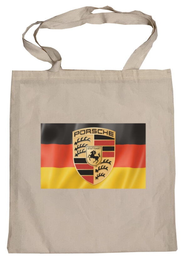 Flag  Porsche Germany Canvas Tote Bag Reusable For Shoulder / Grocery / Shopping / Vinyl Records 15.5 x 13.5 in (One Sided) (006) Backpacks