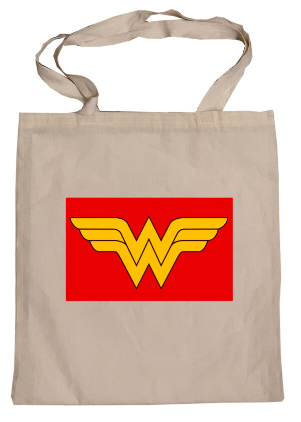 Flag  Wonder Woman Logo Tote Bag Reusable For Shoulder / Grocery / Shopping / Vinyl Records 15.5 x 13.5 in (One Sided) (020) Backpacks
