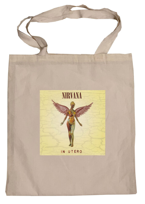 Flag  Nirvana “Nirvana” Tote Bag Reusable For Shoulder / Grocery / Shopping / Vinyl Records 15.5 x 13.5 in (One Sided) (024) Backpacks