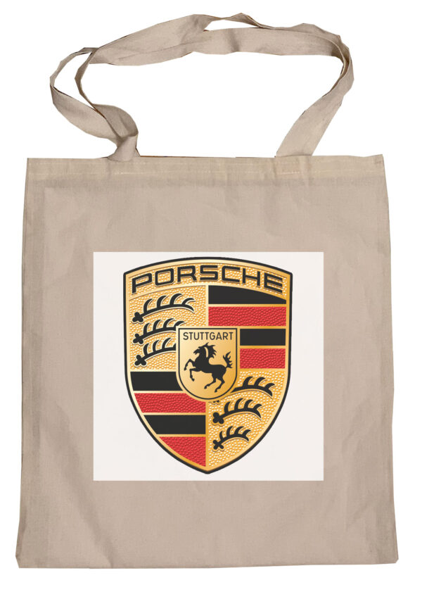 Flag  Porsche (Black Background) Tote Bag Reusable For Shoulder / Grocery / Shopping / Vinyl Records 15.5 x 13.5 in (One Sided) (033) Backpacks