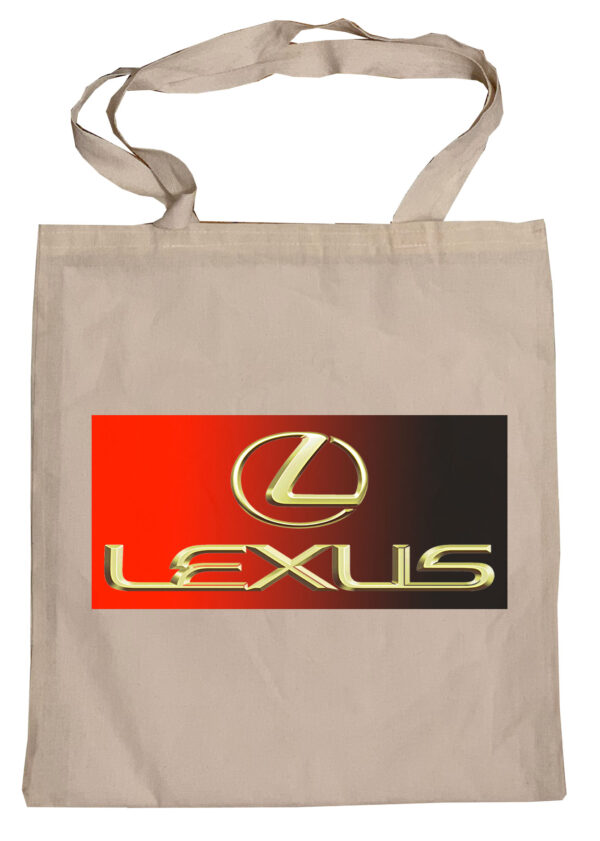 Flag  Lexus (Black & Yellow Background) Tote Bag Reusable For Shoulder / Grocery / Shopping / Vinyl Records 15.5 x 13.5 in (One Sided) (049) Backpacks