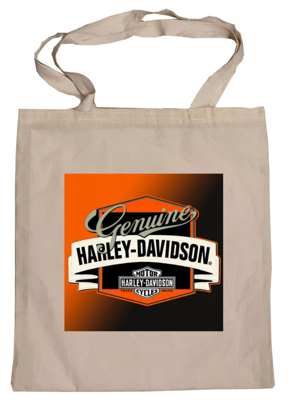 Flag  Harley Davidson “Genuine Motor Cycles” Tote Bag Reusable For Shoulder / Grocery / Shopping / Vinyl Records 15.5 x 13.5 in (One Sided) (067) Backpacks