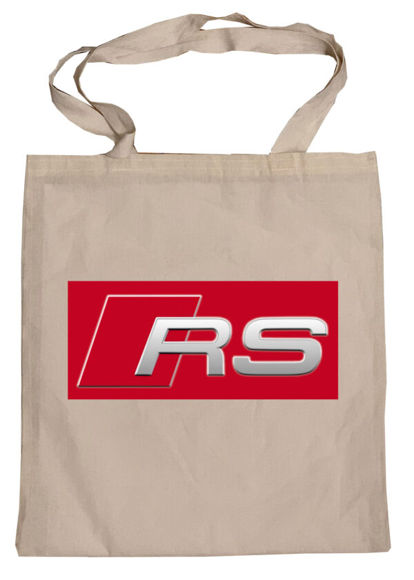 Flag  Audi RS (Red Background) Tote Bag Reusable For Shoulder / Grocery / Shopping / Vinyl Records 15.5 x 13.5 in (One Sided) (075) Audi Flags