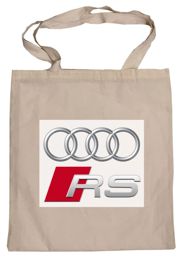 Flag  Audi RS 3D Logo (Black Background) Tote Bag Reusable For Shoulder / Grocery / Shopping / Vinyl Records 15.5 x 13.5 in (One Sided) (079) Audi