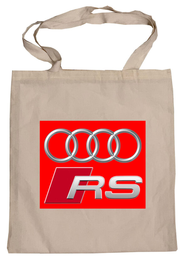 Flag  Audi RS 3D Logo (Red Background) Tote Bag Reusable For Shoulder / Grocery / Shopping / Vinyl Records 15.5 x 13.5 in (One Sided) (081) Audi Flags