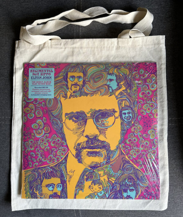Flag  Elton John “Captain Fantastic” Canvas Tote Bag Reusable For Shoulder / Grocery / Shopping / Vinyl Records 15.5 x 13.5 in (025) Backpacks